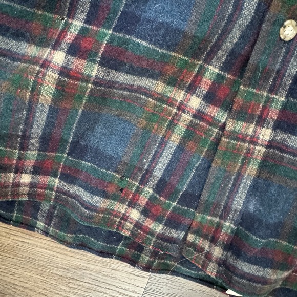 VTG Pendleton 60s-70s Button Up Shirt USA Woolmark Virgin Wool Plaid XL *HOLES* - Picture 4 of 8